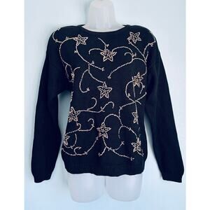 Cezanne Vintage Sweater Beaded Women's Large